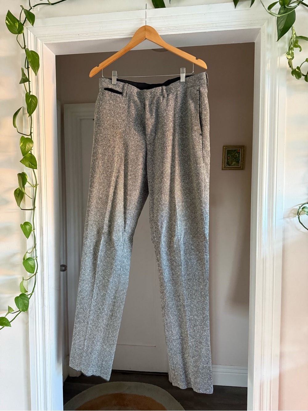 ASOS gray tweed straight leg dress pants size 32